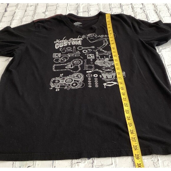 Harley-Davidson T-Shirt Men's Size XL Color Black Graphic V-Neck Custom Tee - Picture 3 of 6